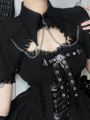 cutiekill-lolita-goth-lace-up-dress-chain-bolero-ah0840