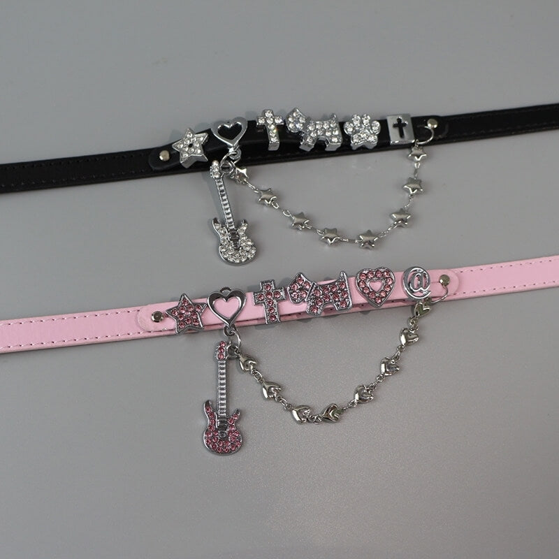 cutiekill-nana-y2k-rhinestone-guitar-choker-acc006