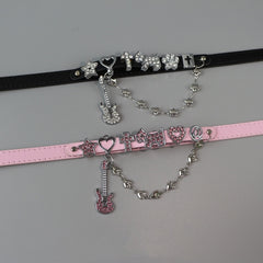 cutiekill-nana-y2k-rhinestone-guitar-choker-acc006