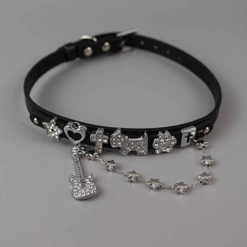 cutiekill-nana-y2k-rhinestone-guitar-choker-acc006