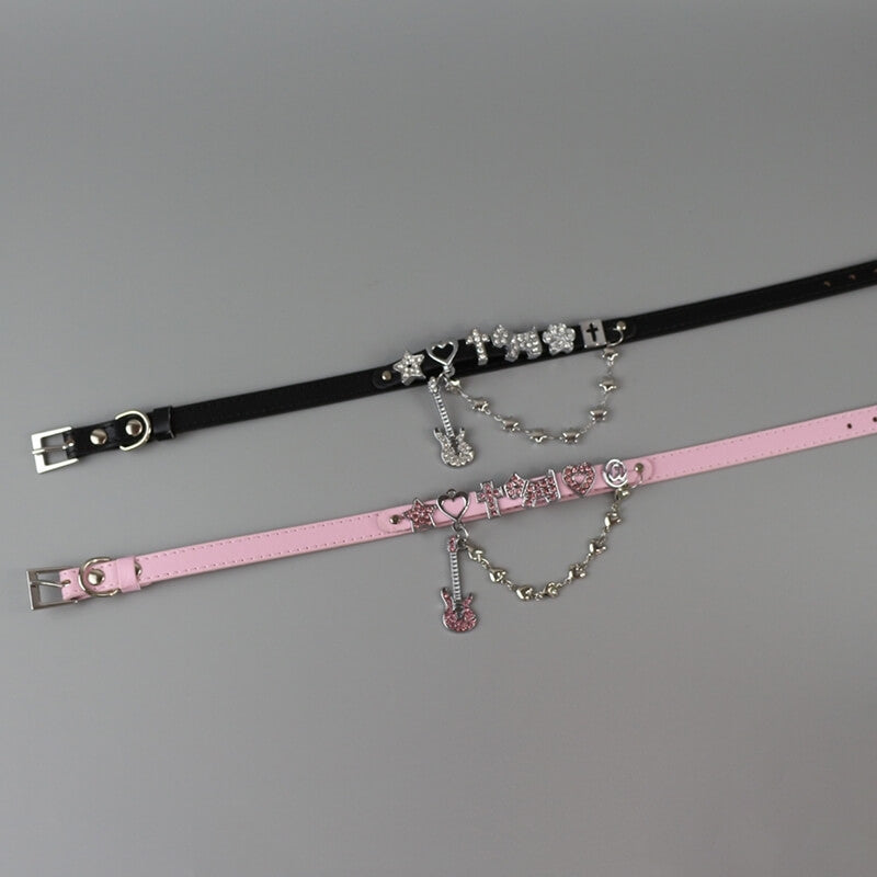 cutiekill-nana-y2k-rhinestone-guitar-choker-acc006