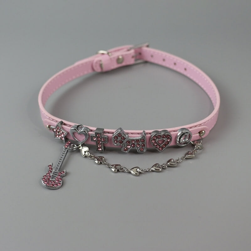 cutiekill-nana-y2k-rhinestone-guitar-choker-acc006