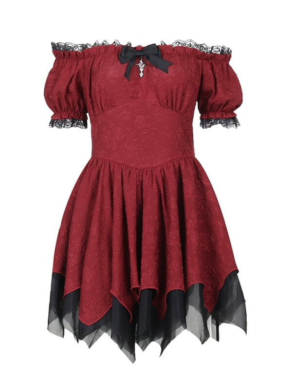 cutiekill-off-shoulder-puff-red-dress-ah0533