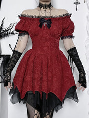 cutiekill-off-shoulder-puff-red-dress-ah0533