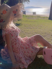 Pink romance summer floral dress