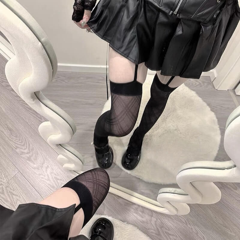 cutiekill-plaid-suspender-tights-c0353