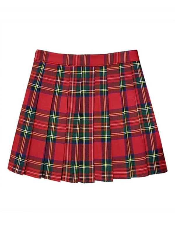 cutiekill-plus-size-classic-christmas-red-plaid-a-line-skirt-c00348