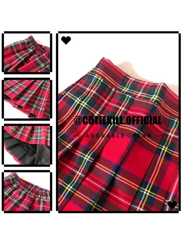 cutiekill-plus-size-classic-christmas-red-plaid-a-line-skirt-c00348