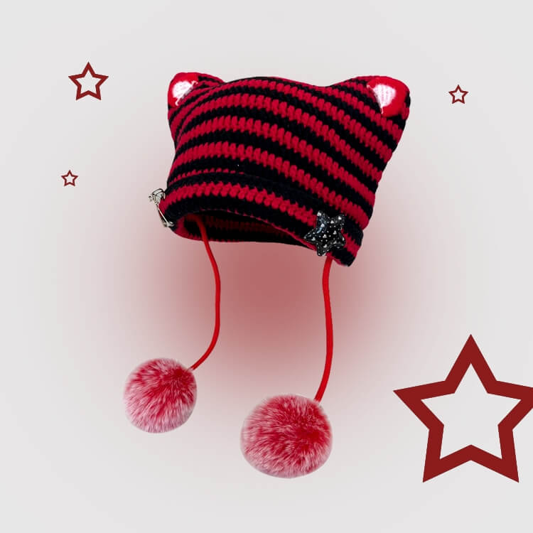 cutiekill-pompon-y2k-cat-ears-hat-c0342