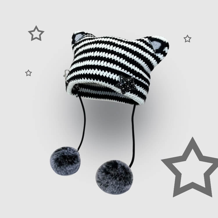 cutiekill-pompon-y2k-cat-ears-hat-c0342