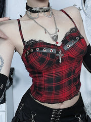 cutiekill-punk-cross-red-plaid-camisole-ah0814