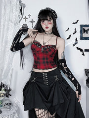 cutiekill-punk-cross-red-plaid-camisole-ah0814