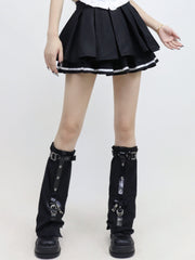Punk doll buckle leg warmers