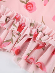 Romantic rosa ruffled dress