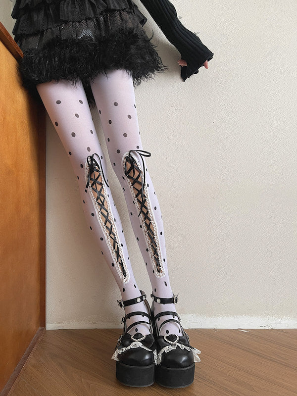 cutiekill-rosalie-polka-dot-lace-up-tights-c0565
