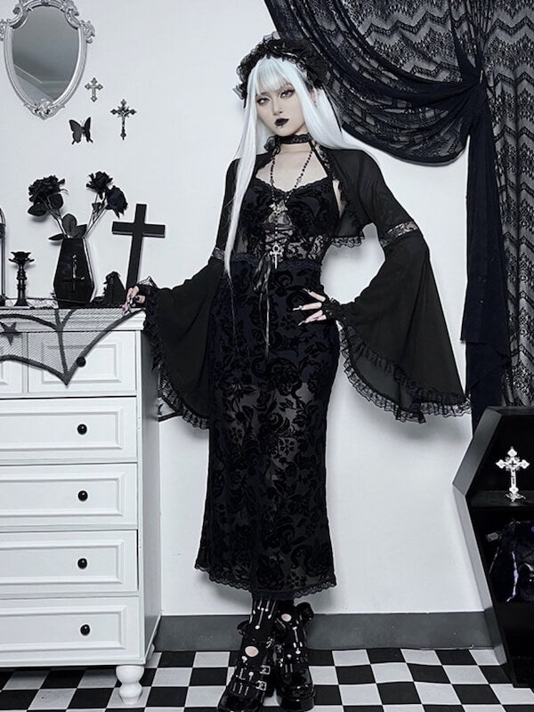 cutiekill-sexy-goth-jacquard-halter-dress-ah0331