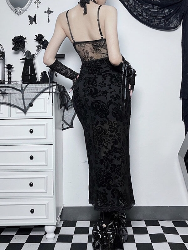 cutiekill-sexy-goth-jacquard-halter-dress-ah0331