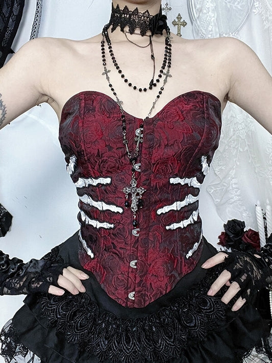 cutiekill-skeleton-hand-gothic-vintage-corset-ah0881