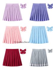 cutiekill-skirt-bow-jk-candy-color-school-uniform-skirt-c00184