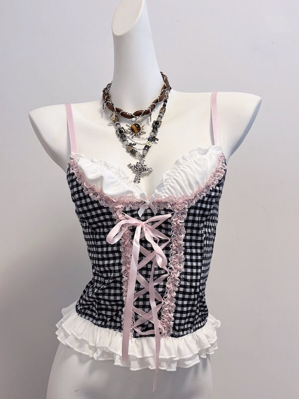 cutiekill-soft-plaid-lace-up-camisole-ah0896