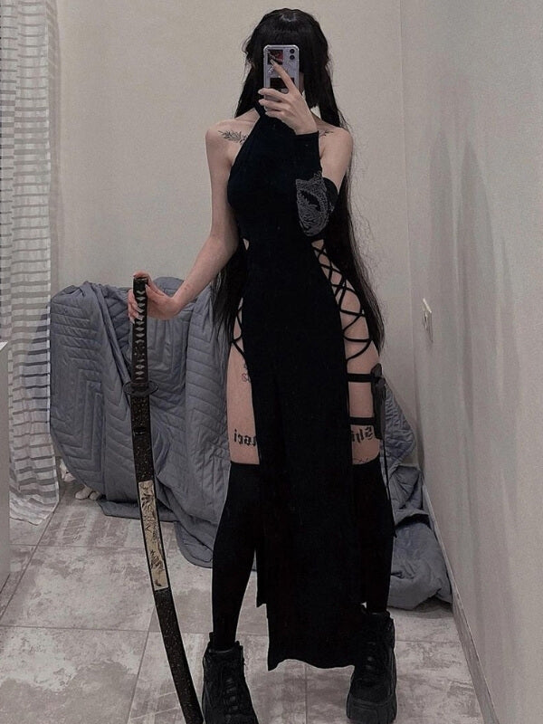 cutiekill-spicy-goth-high-slit-dress-ah0423