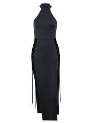 Spicy goth high slit dress