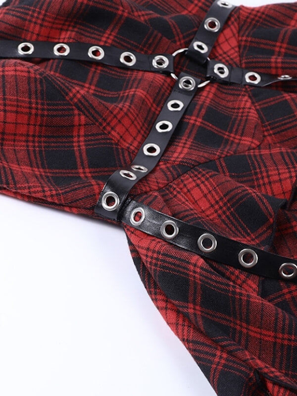 cutiekill-spicy-goth-red-plaid-dress-ah0081