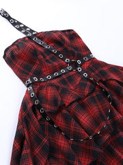 cutiekill-spicy-goth-red-plaid-dress-ah0081