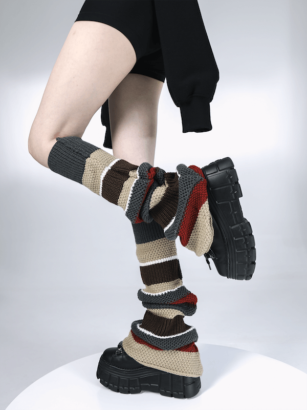 cutiekill-vintage-contrast-color-leg-warmers-c0343