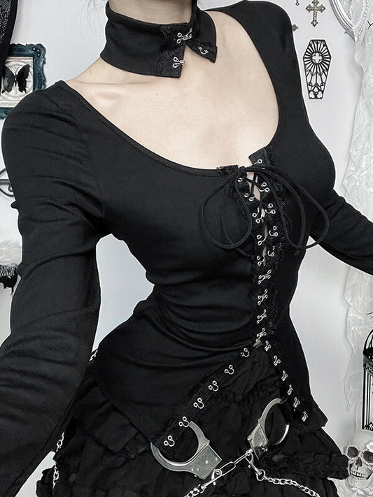 cutiekill-vintage-goth-lace-buckle-top-ah0776