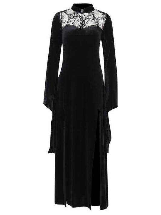 Witch dark long slit dress