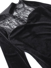 Witch dark long slit dress