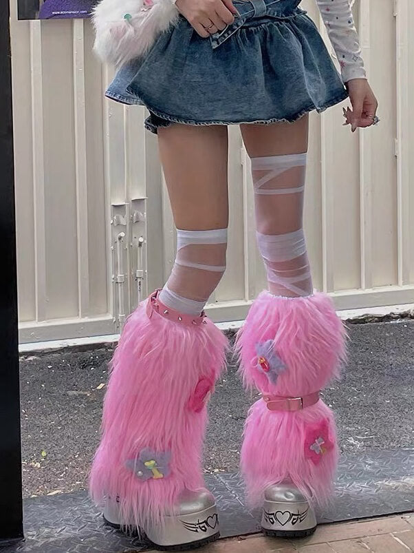 cutiekill-y2k-angel-furry-leg-warmers-c0356