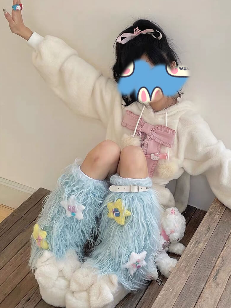 cutiekill-y2k-angel-furry-leg-warmers-c0356