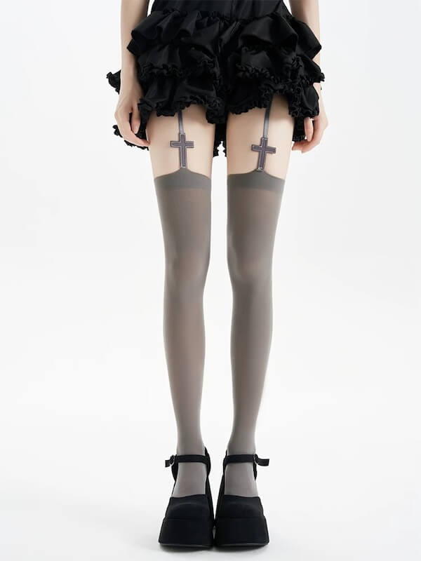 cutiekill-y2k-cross-garter-tights-c0493