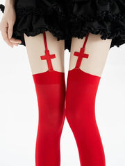 cutiekill-y2k-cross-garter-tights-c0493