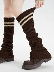 cutiekill-y2k-double-stripe-over-knee-knit-leg-warmers-c0258