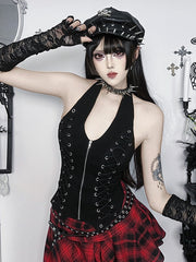 cutiekill-y2k-halter-eyelet-lace-up-tank-ah0900