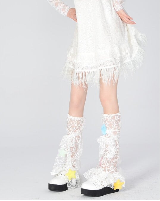 cutiekill-y2k-lace-stars-leg-warmers-c0298