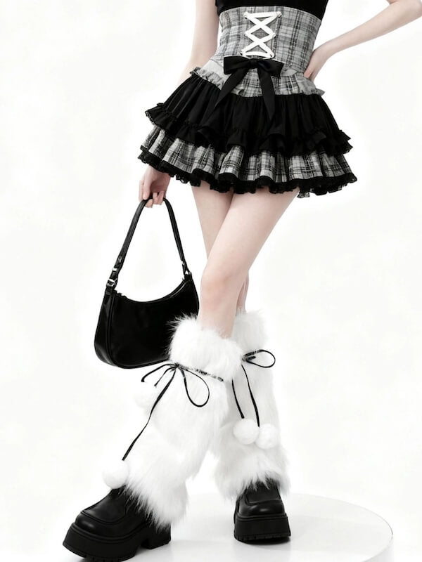 cutiekill-y2k-pom-poms-fluffy-faux-fur-leg-warmers-c0465