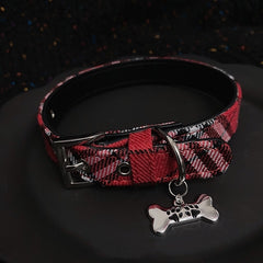 cutiekill-y2k-red-plaid-bone-choker-ah0651
