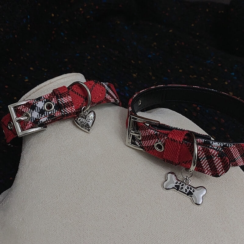 cutiekill-y2k-red-plaid-bone-choker-ah0651
