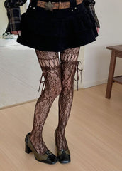 cutiekill-y2k-ribbon-lace-up-floral-tights-c0485