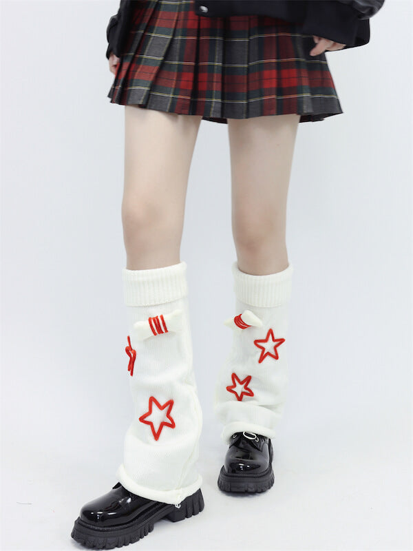 cutiekill-y2k-stars-bone-leg-warmers-c0111