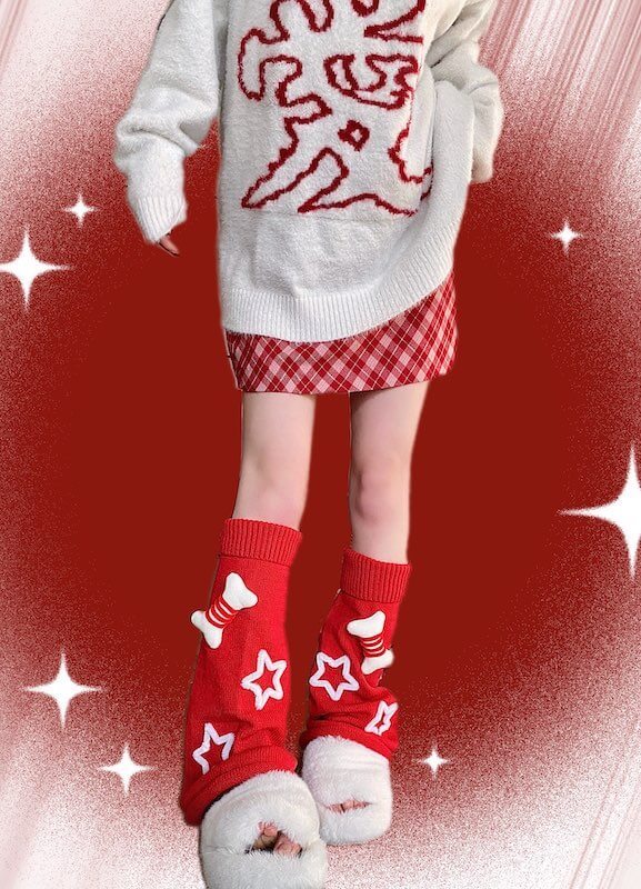 cutiekill-y2k-stars-bone-leg-warmers-c0111