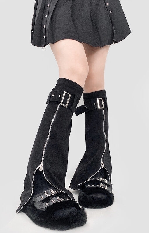 cutiekill-zipper-buckle-leg-warmers-c0332