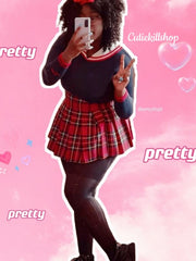 cutiekill-plus-size-classic-christmas-red-plaid-a-line-skirt-c00348