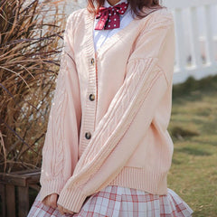 JK winter fluffy warm uniform cardigan
