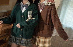 JK winter fluffy warm uniform cardigan