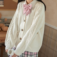 JK winter fluffy warm uniform cardigan